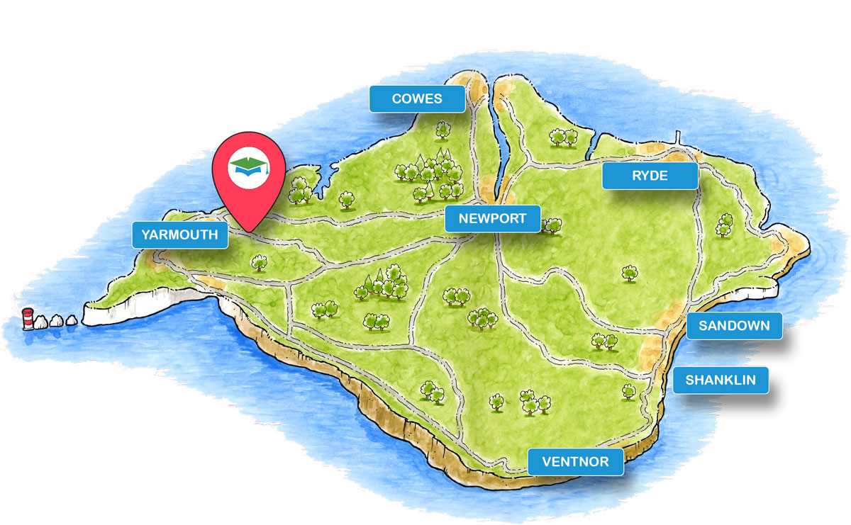 School trip Isle of Wight location map for West Wight Alpacas And Llamas